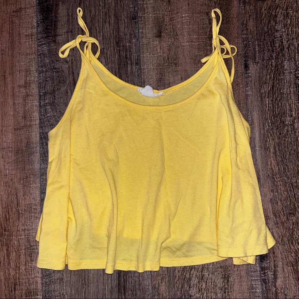 Forever 21 Yellow Cropped Tank Top